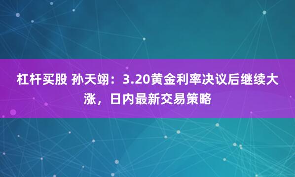 杠杆买股 孙天翊：3.20黄金利率决议后继续大涨，日内最新交易策略