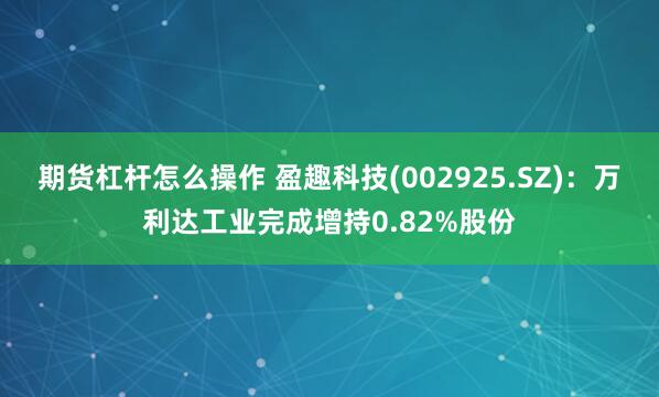 期货杠杆怎么操作 盈趣科技(002925.SZ)：万利达工业完成增持0.82%股份