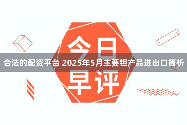 合法的配资平台 2025年5月主要钽产品进出口简析